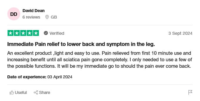 Positive feedback from a sciatica patient after treatment